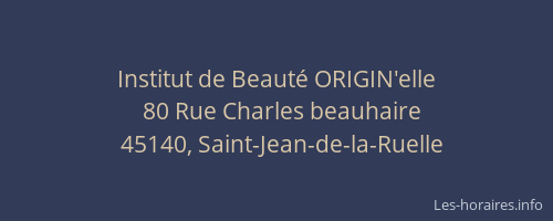 Institut de Beaut&eacute; ORIGIN'elle