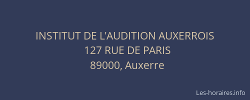 INSTITUT DE L'AUDITION AUXERROIS