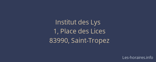Institut des Lys