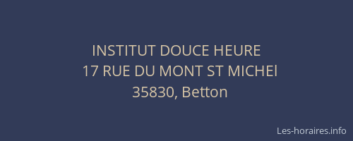 INSTITUT DOUCE HEURE