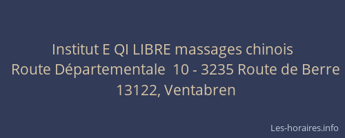 Institut E QI LIBRE massages chinois