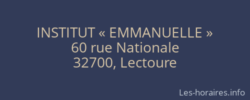 INSTITUT « EMMANUELLE »