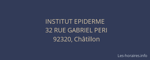 INSTITUT EPIDERME