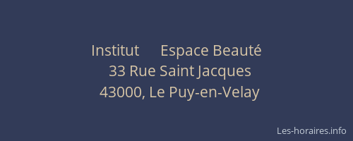 Institut      Espace Beaut&eacute;