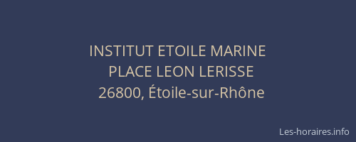 INSTITUT ETOILE MARINE