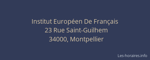 Institut Européen De Français