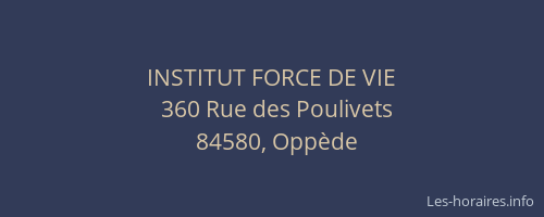 INSTITUT FORCE DE VIE