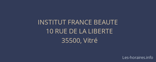 INSTITUT FRANCE BEAUTE