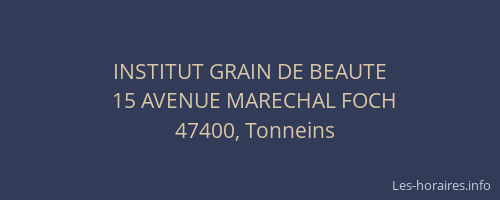INSTITUT GRAIN DE BEAUTE