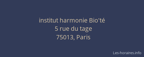 institut harmonie Bio'té