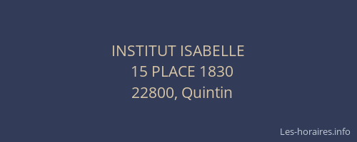INSTITUT ISABELLE