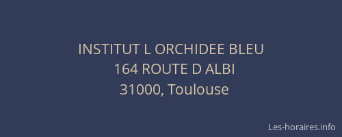 INSTITUT L ORCHIDEE BLEU