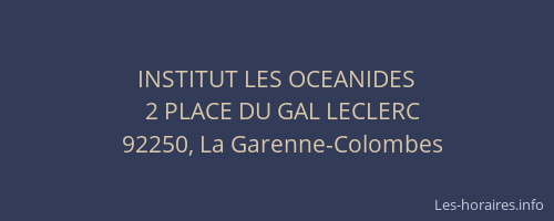 INSTITUT LES OCEANIDES