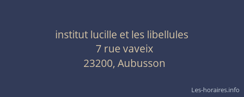 institut lucille et les libellules