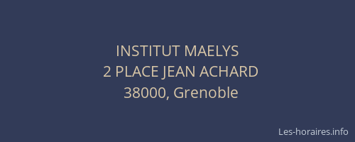 INSTITUT MAELYS