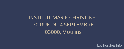 INSTITUT MARIE CHRISTINE
