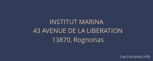 INSTITUT MARINA