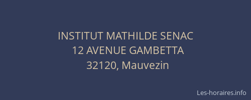 INSTITUT MATHILDE SENAC