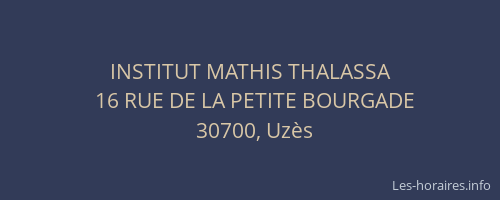 INSTITUT MATHIS THALASSA