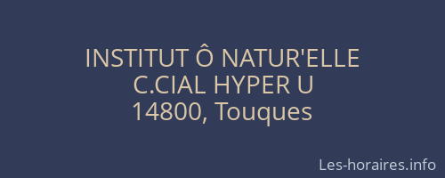 INSTITUT Ô NATUR'ELLE