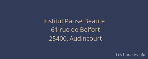 Institut Pause Beauté