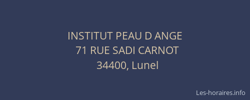 INSTITUT PEAU D ANGE
