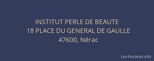 INSTITUT PERLE DE BEAUTE