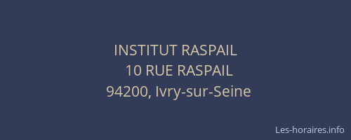 INSTITUT RASPAIL