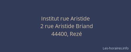 Institut rue Aristide