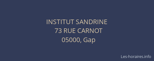 INSTITUT SANDRINE
