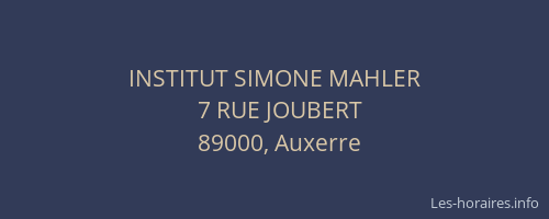 INSTITUT SIMONE MAHLER
