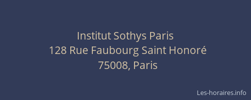 Institut Sothys Paris