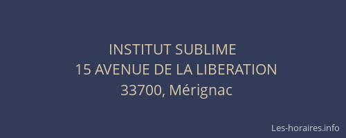 INSTITUT SUBLIME
