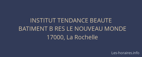 INSTITUT TENDANCE BEAUTE