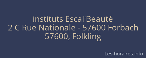 instituts Escal'Beauté