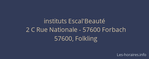 instituts Escal'Beaut&eacute;