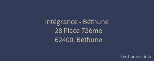 Int&eacute;grance - B&eacute;thune