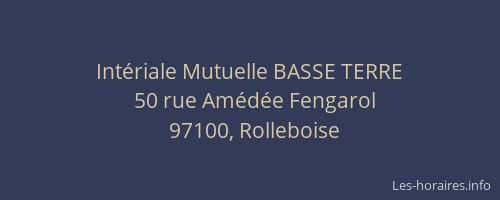 Intériale Mutuelle BASSE TERRE