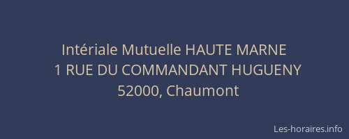 Intériale Mutuelle HAUTE MARNE