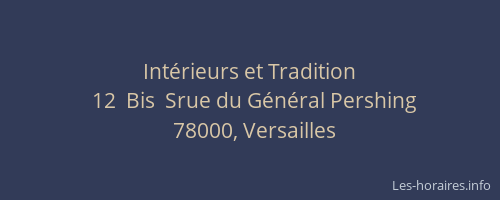Intérieurs et Tradition