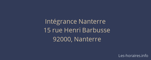 Intégrance Nanterre