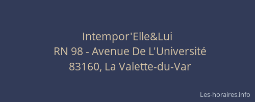 Intempor'Elle&Lui