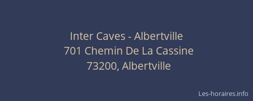 Inter Caves - Albertville