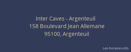Inter Caves - Argenteuil