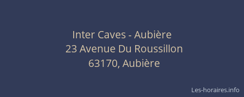 Inter Caves - Aubière