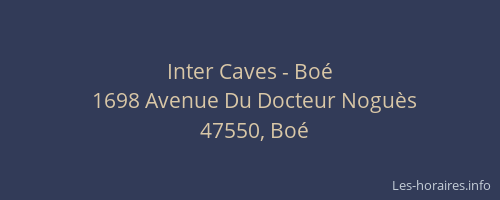 Inter Caves - Bo&eacute;