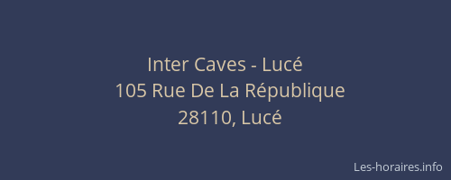 Inter Caves - Luc&eacute;