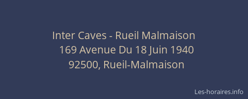 Inter Caves - Rueil Malmaison