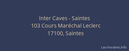 Inter Caves - Saintes