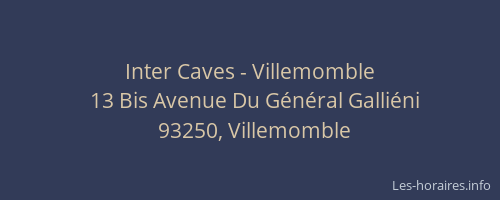 Inter Caves - Villemomble